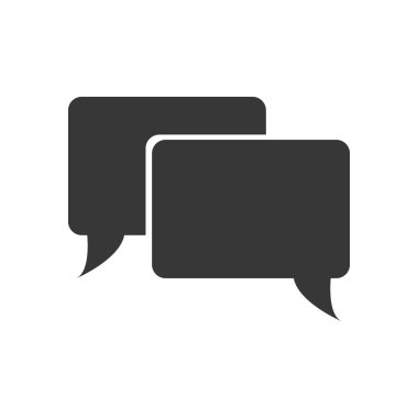 kabarcık siyah iletişim ileti simgesi. Vektör grafiği