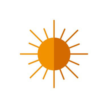 Güneş soyut gökyüzü turuncu daire simgesi. Vektör grafiği