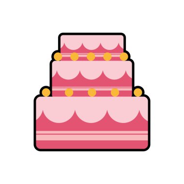 pasta partisi krem fırın doğum günü simgesi. Vektör grafiği