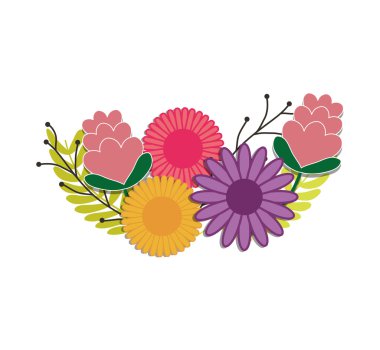 Çiçek yaprak doğa bitki yeşil simge. Vektör grafiği