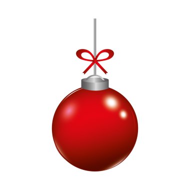 Küre neşeli Noel simgesi. Vektör grafiği