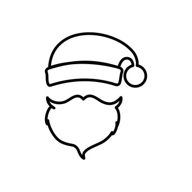 Noel Baba çizgi film neşeli Noel simgesi. Vektör grafiği