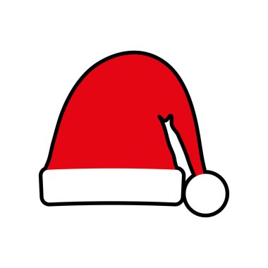 Noel babalar şapka neşeli Noel simgesi. Vektör grafiği