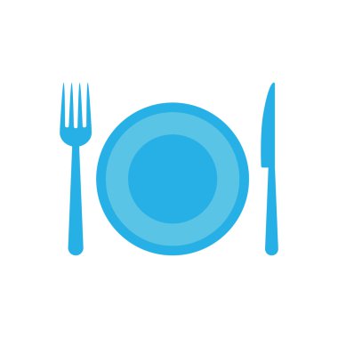 bıçak tabak çatal çatal bıçak takımı menü simgesi. Vektör grafiği