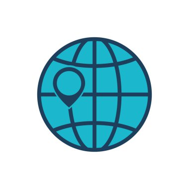 gezegenin küre Dünya küresel simgesi. Vektör grafiği