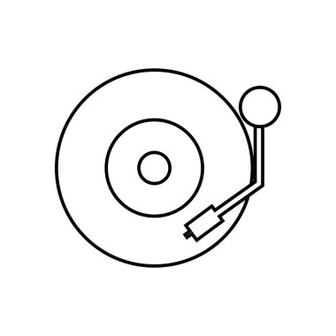 Vinil makine müzik ses dj simgesi. Vektör grafiği