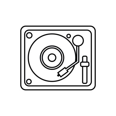 Vinil makine müzik ses dj simgesi. Vektör grafiği