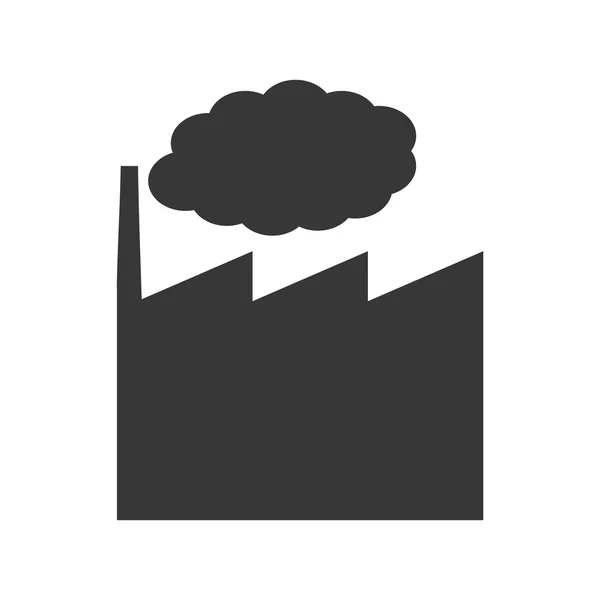 Factory industry plant smoke icon. Vector graphic — Stock Vector