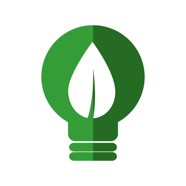 Listové žárovka ekologii přírody Uložit ikonu. Vektorové grafiky — Stockový vektor