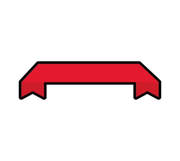 Lazo etiqueta roja icono de la bandera. Gráfico vectorial — Archivo Imágenes Vectoriales