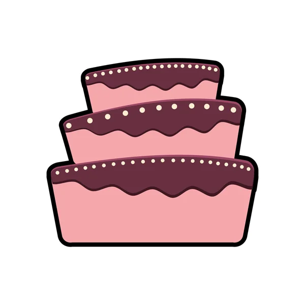 Gâteau fête crème boulangerie anniversaire icône. Graphique vectoriel — Image vectorielle