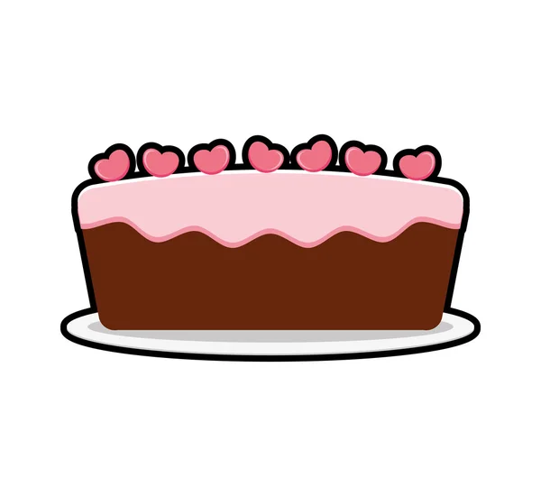 Bolo festa creme padaria ícone de aniversário. Gráfico vetorial —  Vetores de Stock