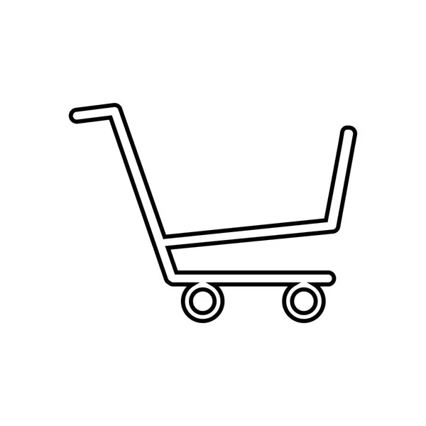 Αγορά κατάστημα καροτσάκι για ψώνια. Διανυσματικό γραφικό — Διανυσματικό Αρχείο