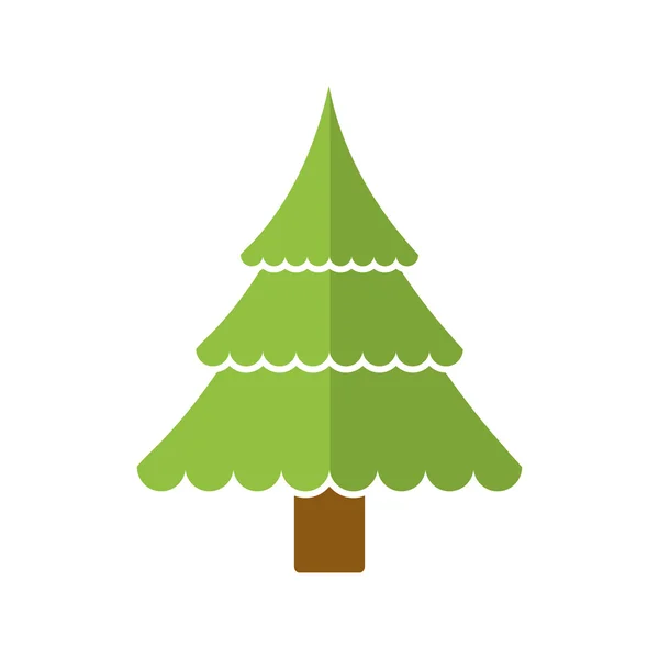 Fenyő fa boldog karácsonyi ünneplés ikonra. Vektorgrafikus — Stock Vector