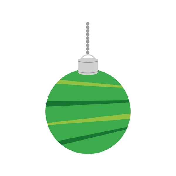 Sphere bollen gröna merry christmas celebration ikonen. Vector graf — Stock vektor