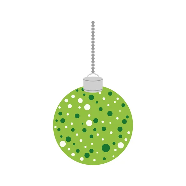 Bol bal groene merry christmas celebration pictogram. Vector grafiek — Stockvector