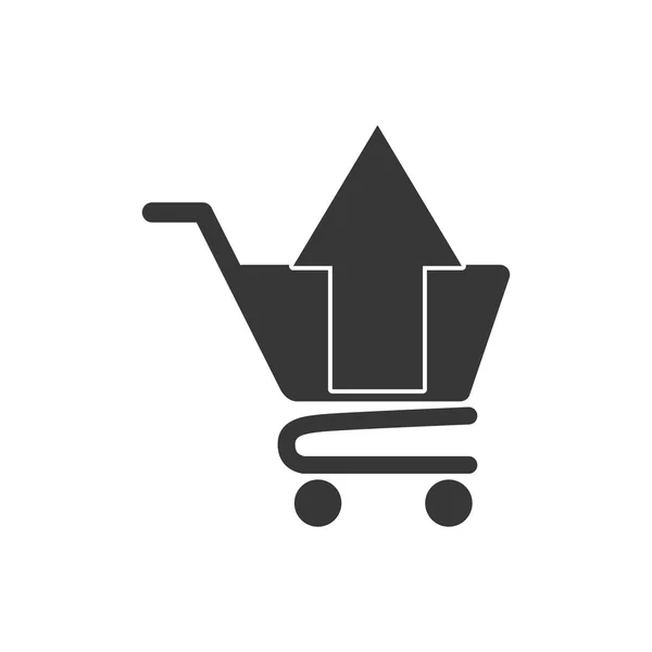 Shopping cart markt winkel kopen pictogram. Vectorafbeelding — Stockvector