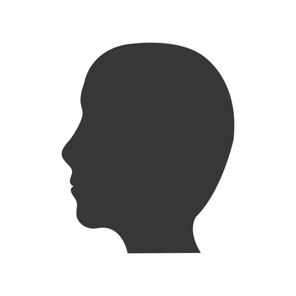 Man people head silhouette icon. Vector graphic — Stock Vector