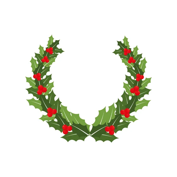 Leaf flower merry christmas icon. Vector graphic — Stock Vector