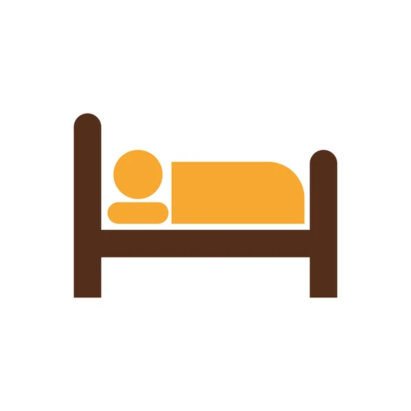 Room bed male hat hotel service icon. Vector graphic — Stock Vector