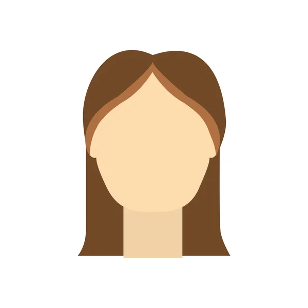 Chica mujer mujer cabeza de la persona icono. Gráfico vectorial — Vector de stock