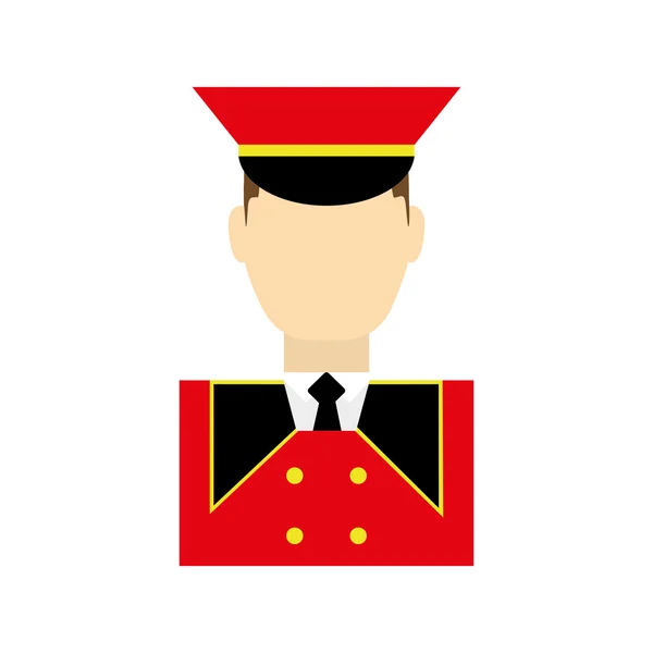 Pictogram voor piccolo mannelijke hoed hotel service. Vectorafbeelding — Stockvector