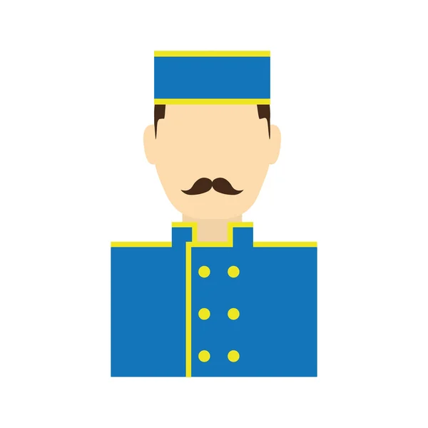 Campanero hombre sombrero hotel servicio icono. Gráfico vectorial — Archivo Imágenes Vectoriales