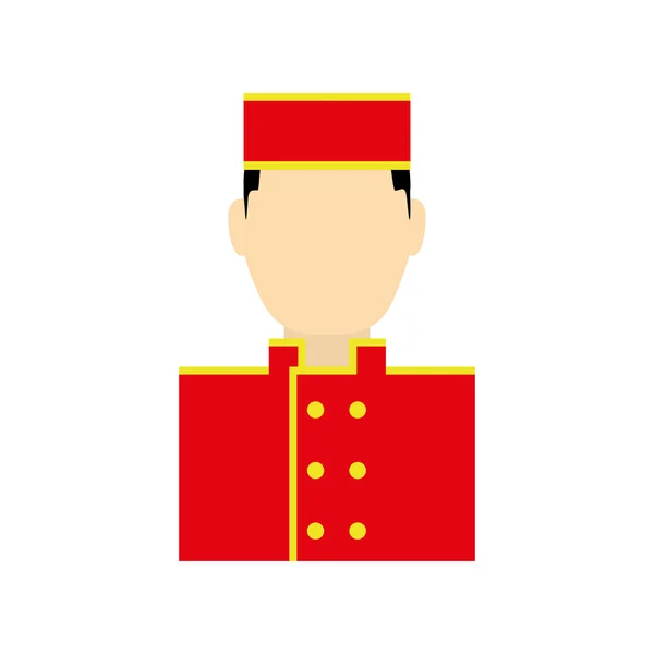 Bellboy male hat hotel service icon. Vector graphic — Stock Vector
