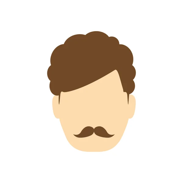 Mann männlichen Schnurrbart Kopf Person Symbol. Vektorgrafik — Stockvektor
