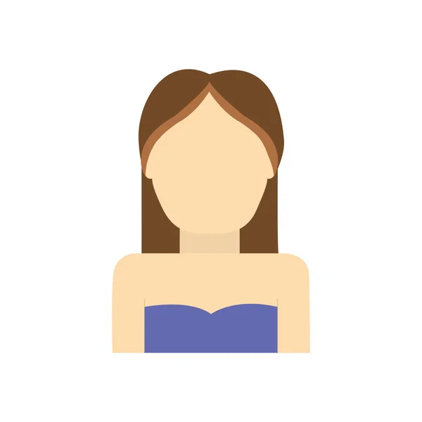 Mädchen Frau weiblichen Kopf Person Ikone. Vektorgrafik — Stockvektor