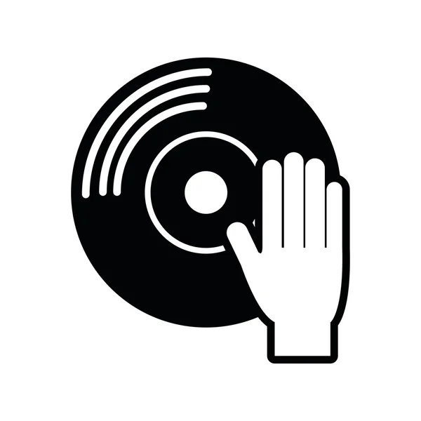 Vinyl suara musik ikon dj. Grafik vektor - Stok Vektor