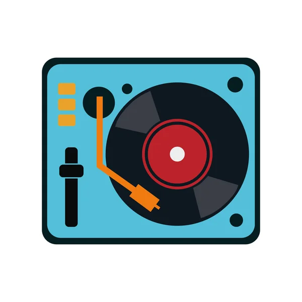 Vinyl machine muziek geluid dj-symbool. Vectorafbeelding — Stockvector