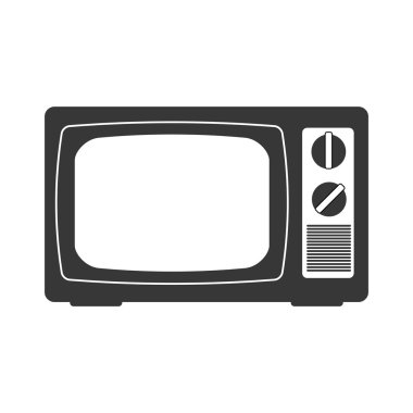 TV televizyon vintage retro simgesi. Vektör grafiği