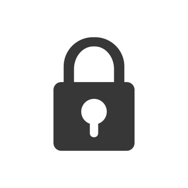 Asma kilit güvenlik sistemi koruma simgesi. Vektör grafiği