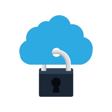 pcloud adlock güvenlik sistem kutsal kişilerin resmi. Vektör grafiği