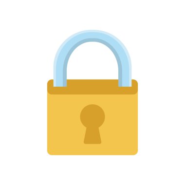 Asma kilit güvenlik sistemi koruma simgesi. Vektör grafiği