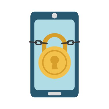 asma kilit smartphone koruma simgesi. Vektör grafiği