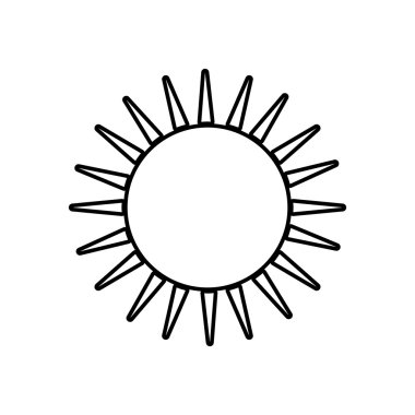 güneşli siluet güneş soyut simgesi. Vektör grafiği