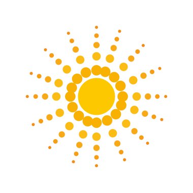 güneşli güneş soyut güneş simgesi. Vektör grafiği