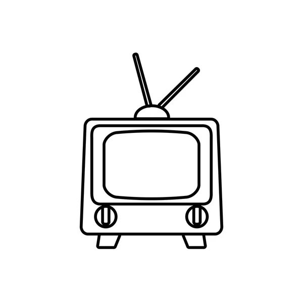 Tv televisión vintage icono retro. Gráfico vectorial — Archivo Imágenes Vectoriales