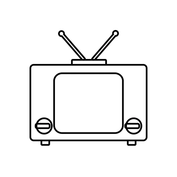 Tv televisión vintage icono retro. Gráfico vectorial — Archivo Imágenes Vectoriales