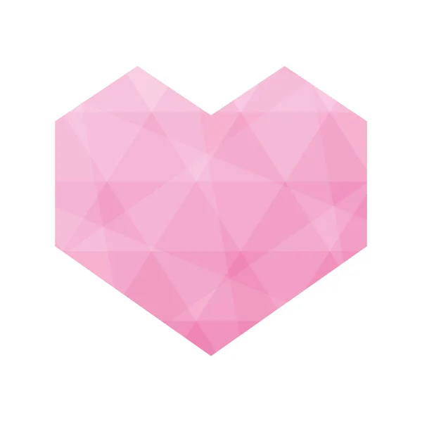 Herz polygonal Liebe romantische Leidenschaft Ikone. Vektorgrafik — Stockvektor