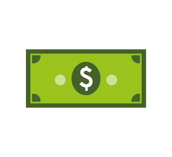 Factura de dinero verde ícono de elemento financiero. Gráfico vectorial — Vector de stock