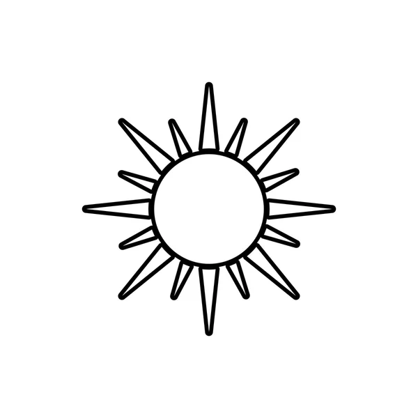 Sunny silhouette sun abstract icon. Vector graphic — Stock Vector