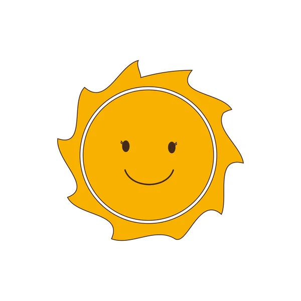 Sonniges Gesicht Sonne abstrakter Sonnenschein Symbol. Vektorgrafik — Stockvektor