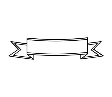 kurdele afiş etiket boş simgesi. Vektör grafiği