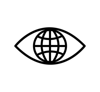 göz küresel bak Vizyon Optik simgesini. Vektör grafiği