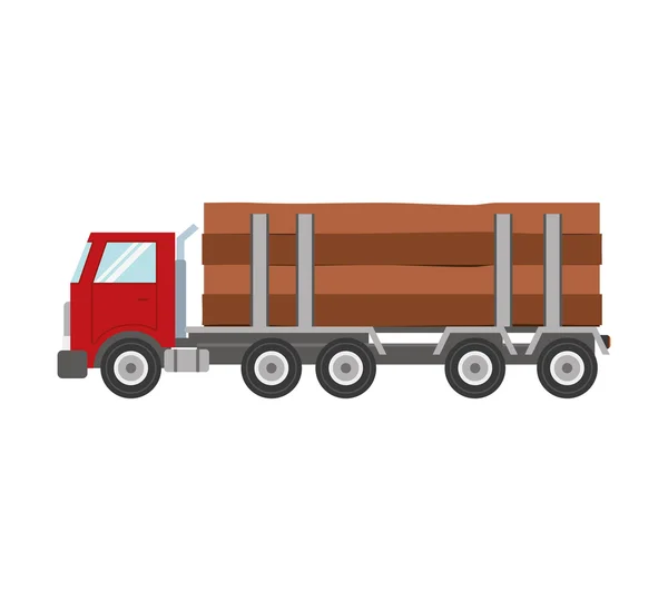 Ícone de entrega de transporte de madeira caminhão. Gráfico vetorial — Vetor de Stock