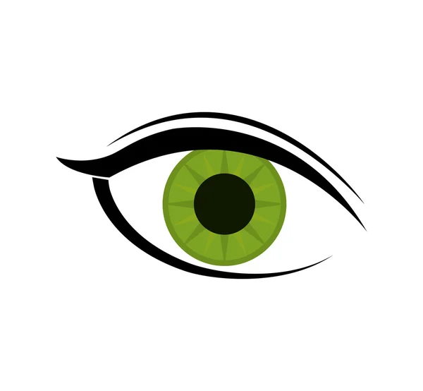 Vrouwelijke blik visie optische oogpictogram. Vectorafbeelding — Stockvector