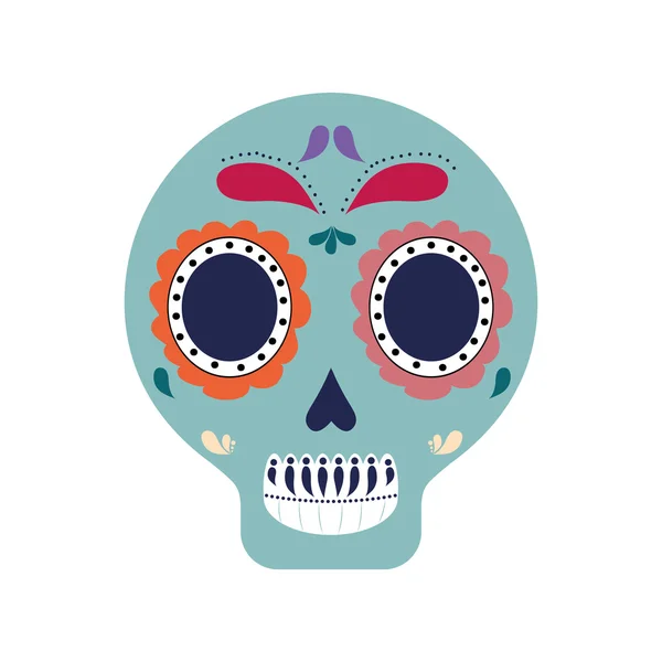 두개골 예술 멕시코 문화 아이콘입니다. 벡터 그래픽 — 스톡 벡터